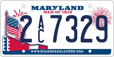 MD license plate 2AC7329