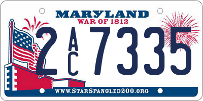 MD license plate 2AC7335