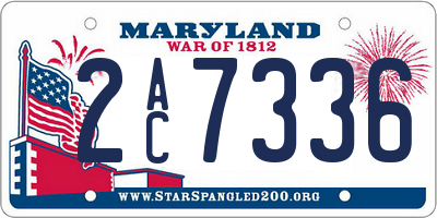 MD license plate 2AC7336