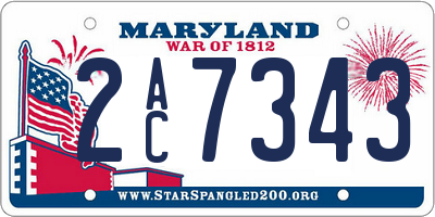 MD license plate 2AC7343