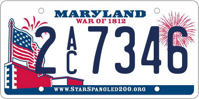 MD license plate 2AC7346