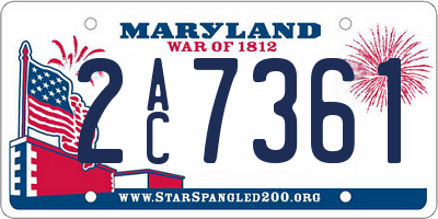 MD license plate 2AC7361