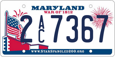 MD license plate 2AC7367