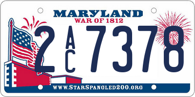 MD license plate 2AC7378