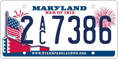 MD license plate 2AC7386