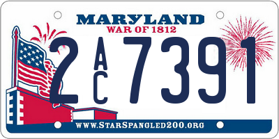 MD license plate 2AC7391