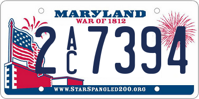MD license plate 2AC7394