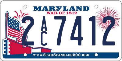 MD license plate 2AC7412
