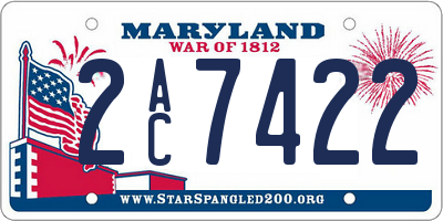 MD license plate 2AC7422