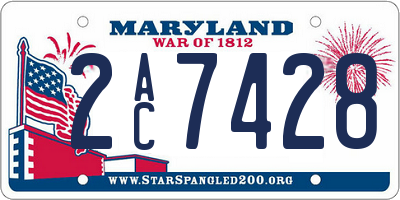 MD license plate 2AC7428