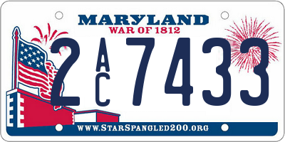 MD license plate 2AC7433