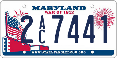 MD license plate 2AC7441