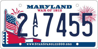 MD license plate 2AC7455
