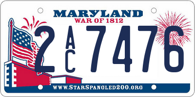MD license plate 2AC7476