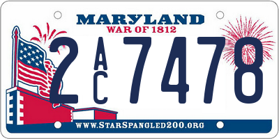 MD license plate 2AC7478