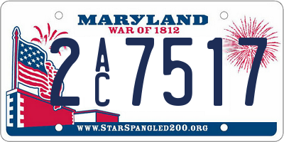 MD license plate 2AC7517
