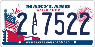MD license plate 2AC7522