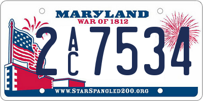 MD license plate 2AC7534