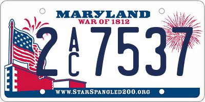MD license plate 2AC7537