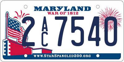 MD license plate 2AC7540