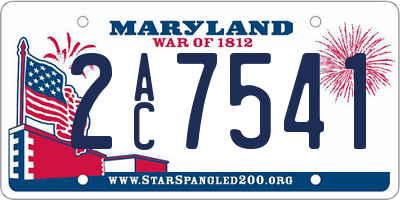 MD license plate 2AC7541