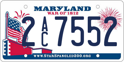 MD license plate 2AC7552