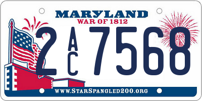MD license plate 2AC7568