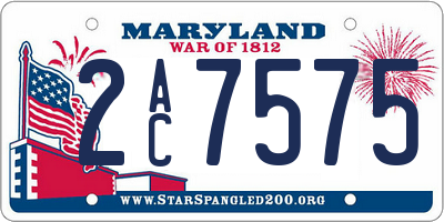 MD license plate 2AC7575