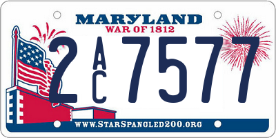 MD license plate 2AC7577