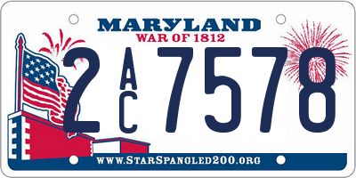 MD license plate 2AC7578