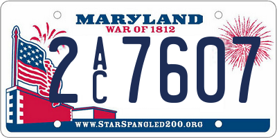 MD license plate 2AC7607
