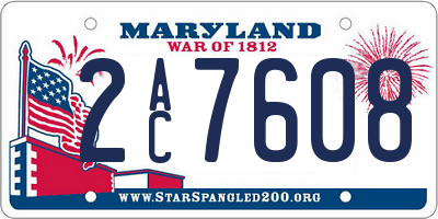 MD license plate 2AC7608