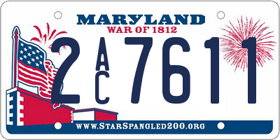 MD license plate 2AC7611