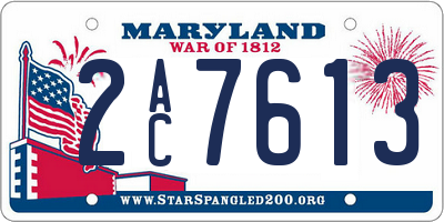 MD license plate 2AC7613