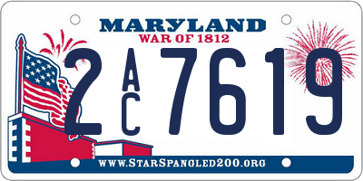 MD license plate 2AC7619