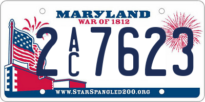 MD license plate 2AC7623