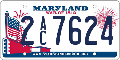 MD license plate 2AC7624