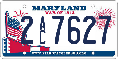 MD license plate 2AC7627