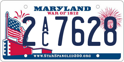 MD license plate 2AC7628