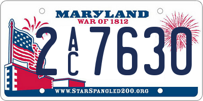 MD license plate 2AC7630
