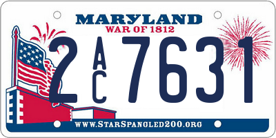 MD license plate 2AC7631