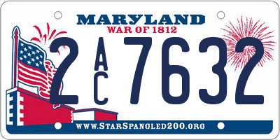 MD license plate 2AC7632