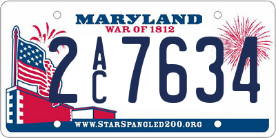 MD license plate 2AC7634