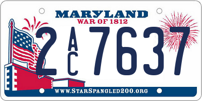 MD license plate 2AC7637