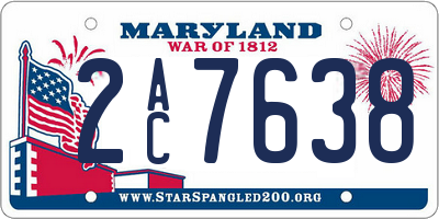 MD license plate 2AC7638