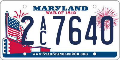 MD license plate 2AC7640