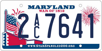 MD license plate 2AC7641
