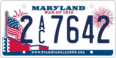 MD license plate 2AC7642