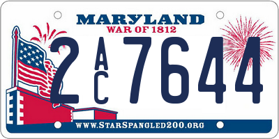 MD license plate 2AC7644