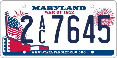 MD license plate 2AC7645